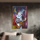 Quadro Decorativo Tela Canvas Abstrato Violeiro Com Moldura E