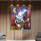 Quadro Decorativo Tela Canvas Abstrato Violeiro Com Moldura E