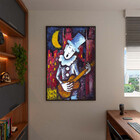 Quadro Decorativo Tela Canvas Abstrato Violeiro Com Moldura P