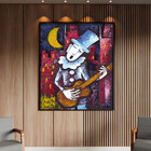 Quadro Decorativo Tela Canvas Abstrato Violeiro Com Moldura P