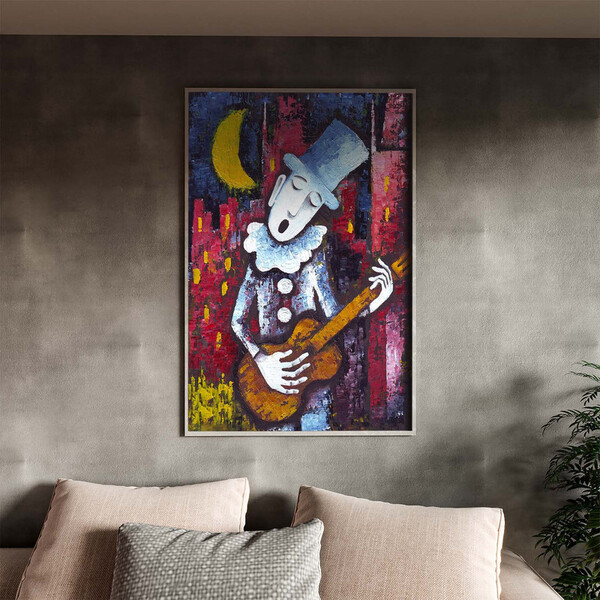 Quadro Decorativo Tela Canvas Abstrato Violeiro Com Moldura P