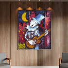 Quadro Decorativo Tela Canvas Abstrato Violeiro Com Moldura P