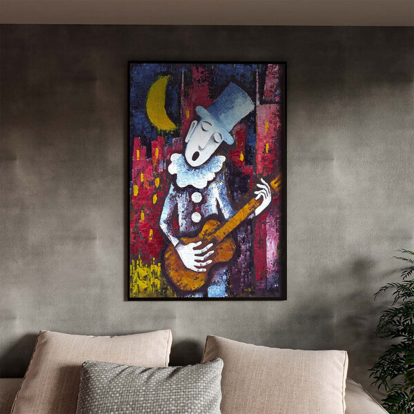 Quadro Decorativo Tela Canvas Abstrato Violeiro Com Moldura P