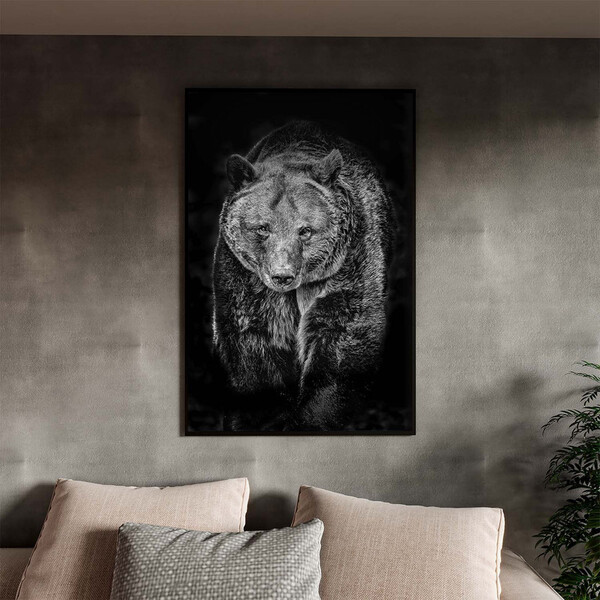Quadro Decorativo Tela Canvas Animais Amigo Urso Com Moldura