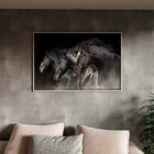 Quadro Decorativo Tela Canvas Animais Cavalos Friesian Com Mo