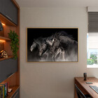 Quadro Decorativo Tela Canvas Animais Cavalos Friesian Com Mo