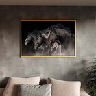 Quadro Decorativo Tela Canvas Animais Cavalos Friesian Com Mo