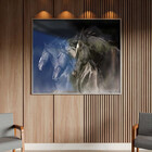 Quadro Decorativo Tela Canvas Animais Cavalos Friesian Com Mo