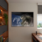 Quadro Decorativo Tela Canvas Animais Cavalos Friesian Com Mo
