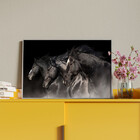 Quadro Decorativo Tela Canvas Animais Cavalos Friesian Com Mo