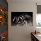 Quadro Decorativo Tela Canvas Animais Cavalos Friesian Com Mo