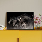 Quadro Decorativo Tela Canvas Animais Cavalos Friesian Com Mo