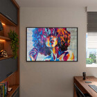 Quadro Decorativo Tela Canvas Conceito Afropop Com Moldura E