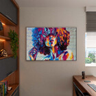 Quadro Decorativo Tela Canvas Conceito Afropop Com Moldura Pr