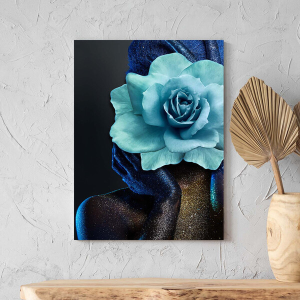 Quadro Decorativo Tela Canvas Conceito Color Paint Woman Blue