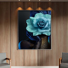 Quadro Decorativo Tela Canvas Conceito Color Paint Woman Blue