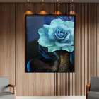 Quadro Decorativo Tela Canvas Conceito Color Paint Woman Blue