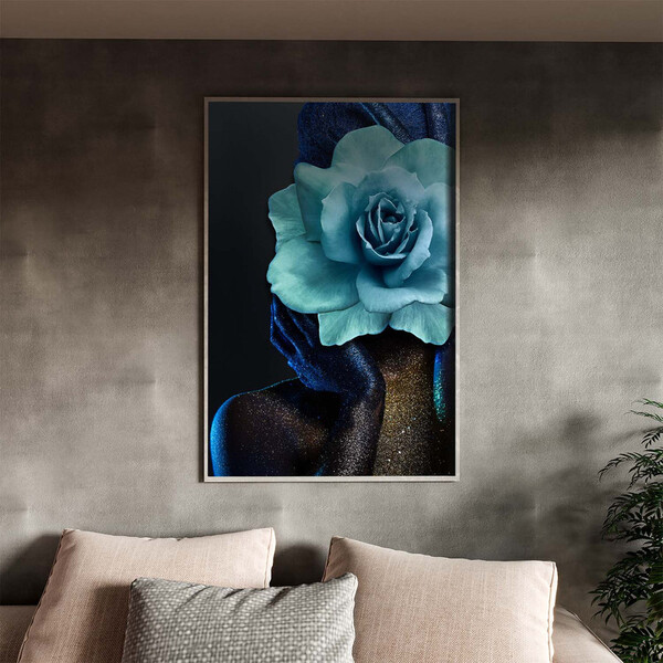 Quadro Decorativo Tela Canvas Conceito Color Paint Woman Blue