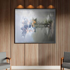 Quadro Decorativo Tela Canvas Conceito Fire Guitar Com Moldur