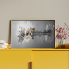 Quadro Decorativo Tela Canvas Conceito Fire Guitar Com Moldur