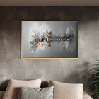 Quadro Decorativo Tela Canvas Conceito Fire Guitar Com Moldur