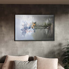 Quadro Decorativo Tela Canvas Conceito Fire Guitar Com Moldur