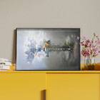 Quadro Decorativo Tela Canvas Conceito Fire Guitar Com Moldur