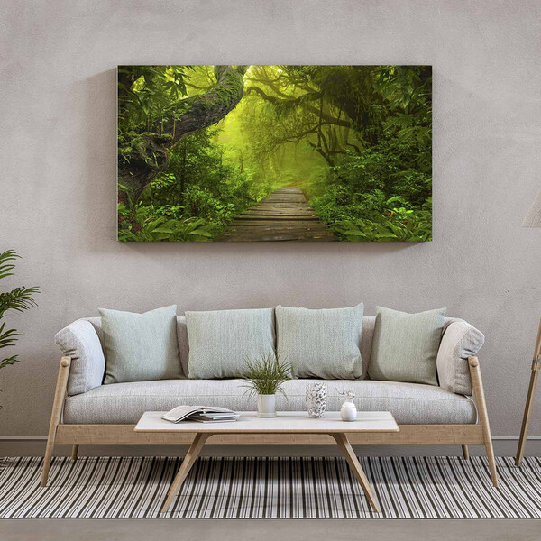 Quadro Decorativo Tela Canvas Flores E Folhas Coastal - 90x60