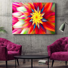 Quadro Decorativo Tela Canvas Folhas E Flores Floral Red - 12