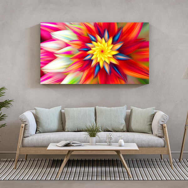 Quadro Decorativo Tela Canvas Folhas E Flores Floral Red - 12