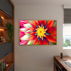 Quadro Decorativo Tela Canvas Folhas E Flores Floral Red Com