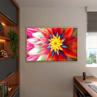 Quadro Decorativo Tela Canvas Folhas E Flores Floral Red Com