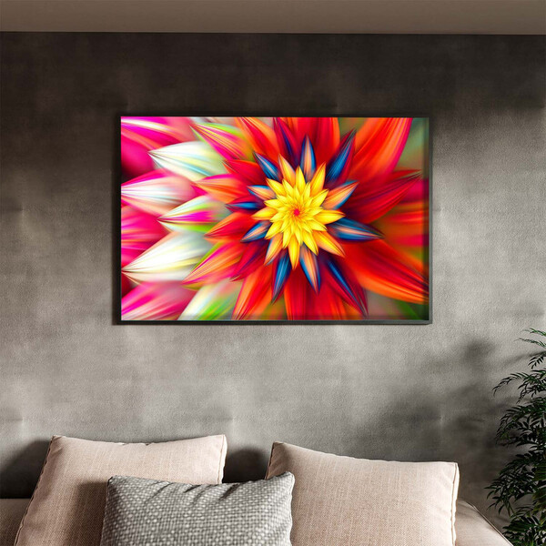 Quadro Decorativo Tela Canvas Folhas E Flores Floral Red Com