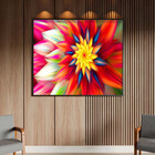 Quadro Decorativo Tela Canvas Folhas E Flores Floral Red Com