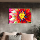 Quadro Decorativo Tela Canvas Folhas E Flores Floral Red Com