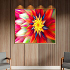 Quadro Decorativo Tela Canvas Folhas E Flores Floral Red Com