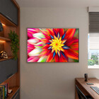 Quadro Decorativo Tela Canvas Folhas E Flores Floral Red Com
