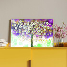 Quadro Decorativo Tela Canvas Folhas E Flores Florescer Roxo