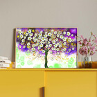 Quadro Decorativo Tela Canvas Folhas E Flores Florescer Roxo