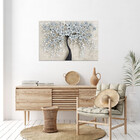 Quadro Decorativo Tela Canvas Folhas E Flores Flower Black -