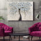 Quadro Decorativo Tela Canvas Folhas E Flores Flower Black -