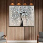 Quadro Decorativo Tela Canvas Folhas E Flores Flower Black Co