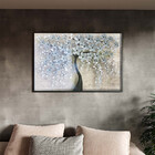 Quadro Decorativo Tela Canvas Folhas E Flores Flower Black Co