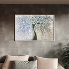 Quadro Decorativo Tela Canvas Folhas E Flores Flower Black Co