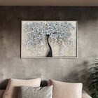 Quadro Decorativo Tela Canvas Folhas E Flores Flower Black Co