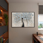 Quadro Decorativo Tela Canvas Folhas E Flores Flower Black Co