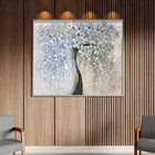 Quadro Decorativo Tela Canvas Folhas E Flores Flower Black Co