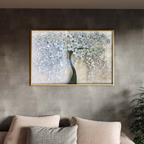 Quadro Decorativo Tela Canvas Folhas E Flores Flower Black Co