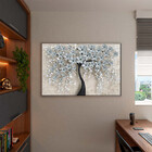 Quadro Decorativo Tela Canvas Folhas E Flores Flower Black Co