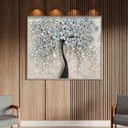 Quadro Decorativo Tela Canvas Folhas E Flores Flower Black Co